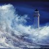 Lighthouse Storm At Sea paint by number