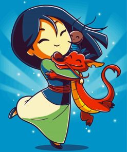 Little Mulan And Mushu Diamond Painting