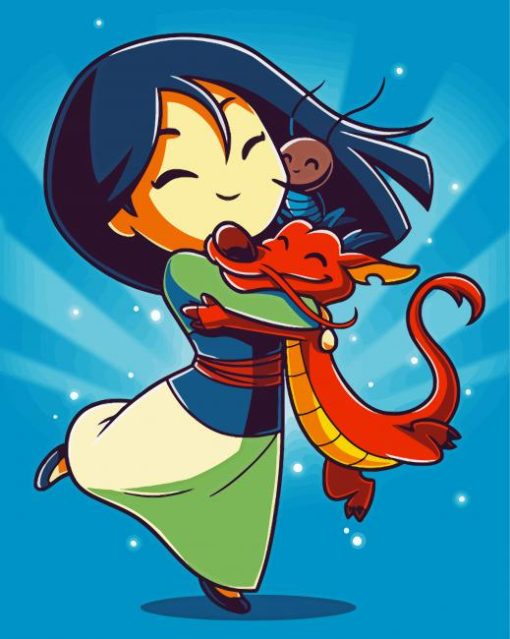 Little Mulan And Mushu Diamond Painting