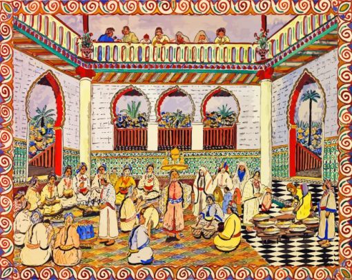 Moroccan Festival Scene Art paint by number