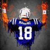 Peyton Manning Splatter Art paint by number