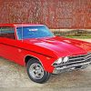 Red Chevy Chevelle paint by number