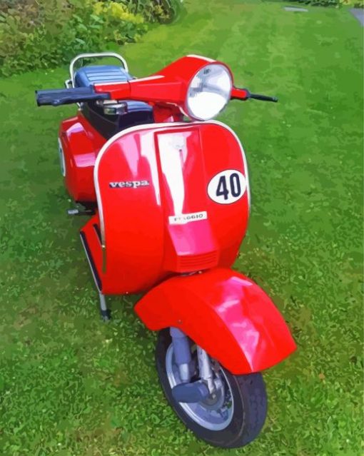 Red Lambretta paint by number