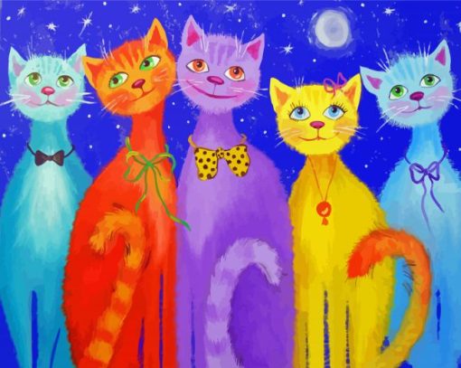 Smiling Cats paint by number