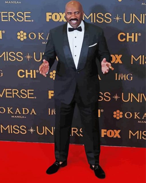 Steve Harvey In Red Carpet paint by number