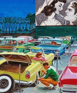 Vintage Drive In paint by number