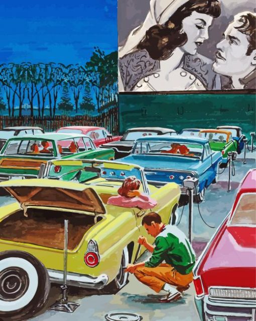 Vintage Drive In paint by number