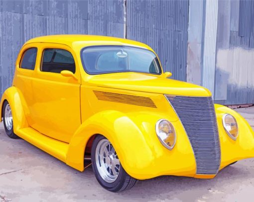 Yellow 1937 Ford paint by number