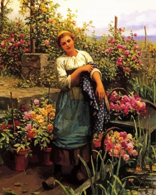 Young Florist Girl Diamond Painting