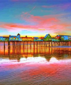 Beautiful Sunset In Old Orchard Beach paint by number