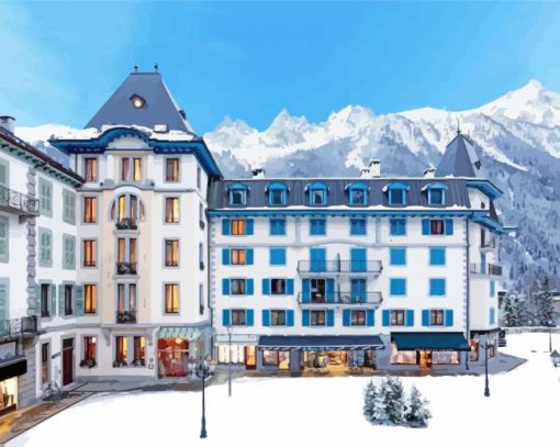 Chamonix Hotel Building paint by number