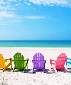 Colorful Beach Chairs paint by number