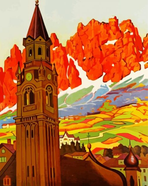 Cortina Dampezzo Italy Poster paint by number