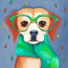 Dog With Glasses paint by number