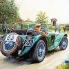 Green Vintage Racing Car paint by number