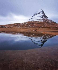 Grey Sky And Mountain Landscape paint by number