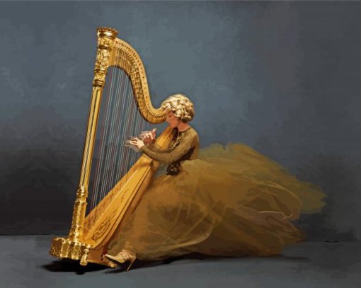 Woman Harpist paint by number