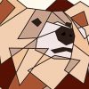 Abstract Cubism Bear paint by number