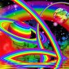 Aesthetic Colorful Rainbow Planet paint by number