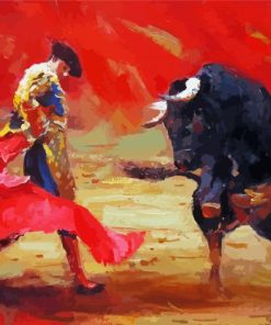 Animal Bull And Matador paint by number