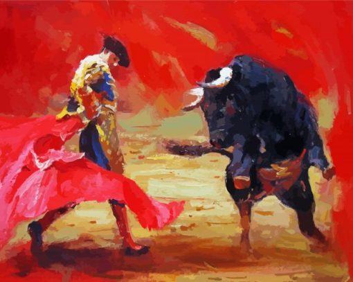 Animal Bull And Matador paint by number