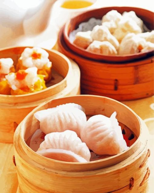 Asian Har Gow paint by number