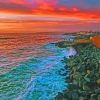 Beautiful Sunset At San Diego Cliffs paint by number