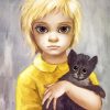 Big Eyes Girl And Cat paint by number