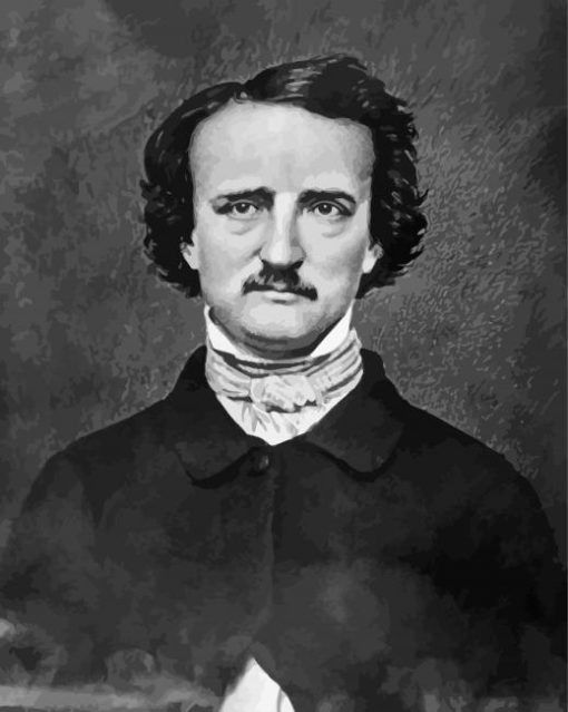 Black And White Edgar Allen Poe paint by number