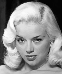 Black And White Actress Diana Dors paint by number