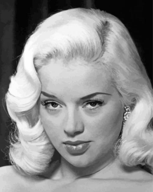 Black And White Actress Diana Dors paint by number