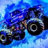 Blue Bigfoot Truck Art paint by number