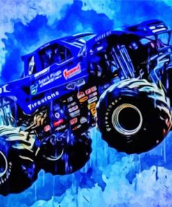 Blue Bigfoot Truck Art paint by number