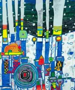 Blue Blues By Hundertwasser paint by number