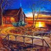 Cabin By The Great Lake paint by number