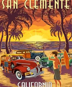 California San Clemente Poster paint by number