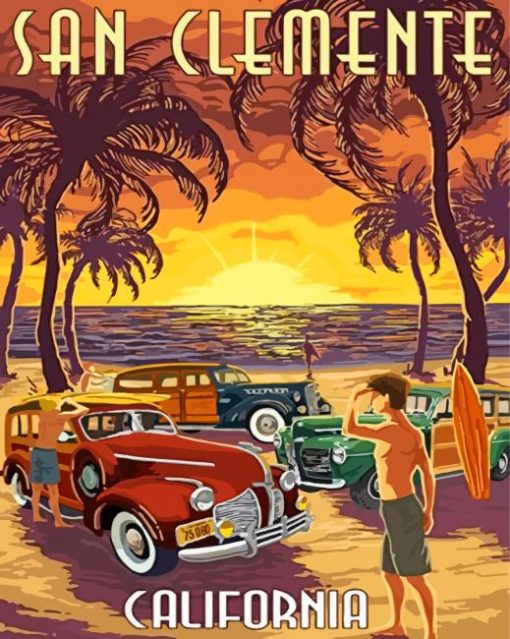 California San Clemente Poster paint by number