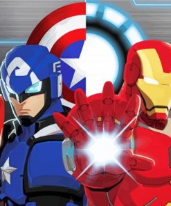 Captain America And Iron Man Heroes paint by number