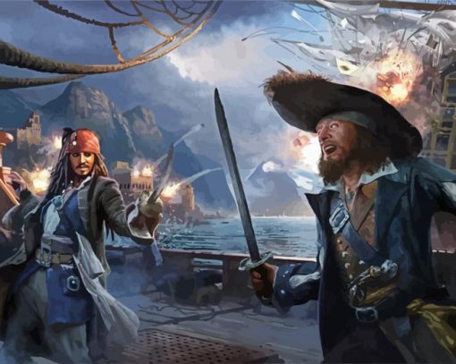 Captain Barbossa And Jack paint by number