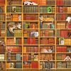 Cats In Bookshelves paint by number