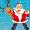 Christmas Santa Claus And Rudolph paint by number