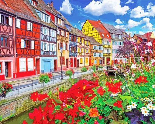 Colmar French Village paint by number