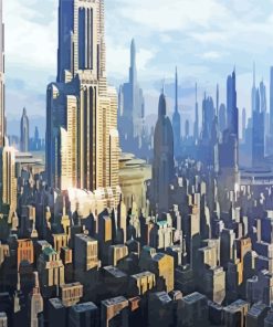 Coruscant Star Wars City paint by number