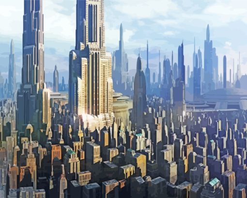 Coruscant Star Wars City paint by number