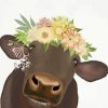 Cow With Flowers Crown paint by number