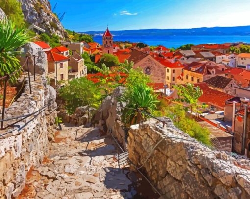 Croatia Omis Town paint by number