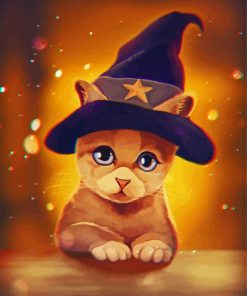 Cute Wizard Cat paint by number