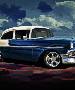 Dark Blue 1956 Chevrolet Car paint by number