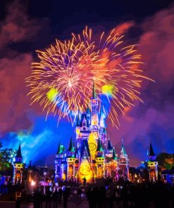 Disney Fireworks At Night paint by number