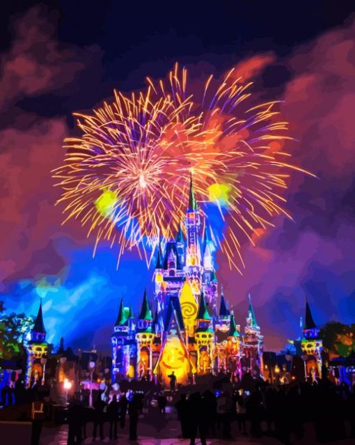 Disney Fireworks At Night paint by number